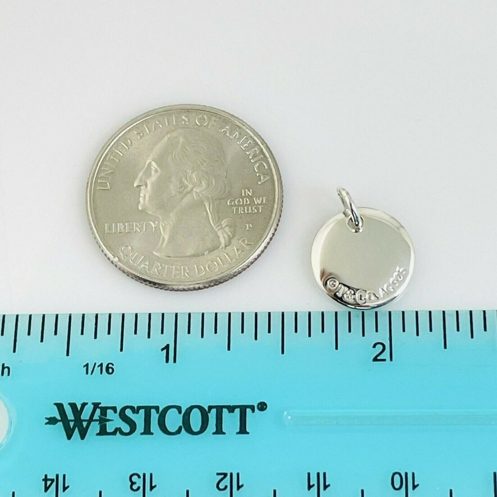 🌹NEW!!!  Tiffany Notes Alphabet-A -disc charm pendant. Gift. - Picture 7 of 9